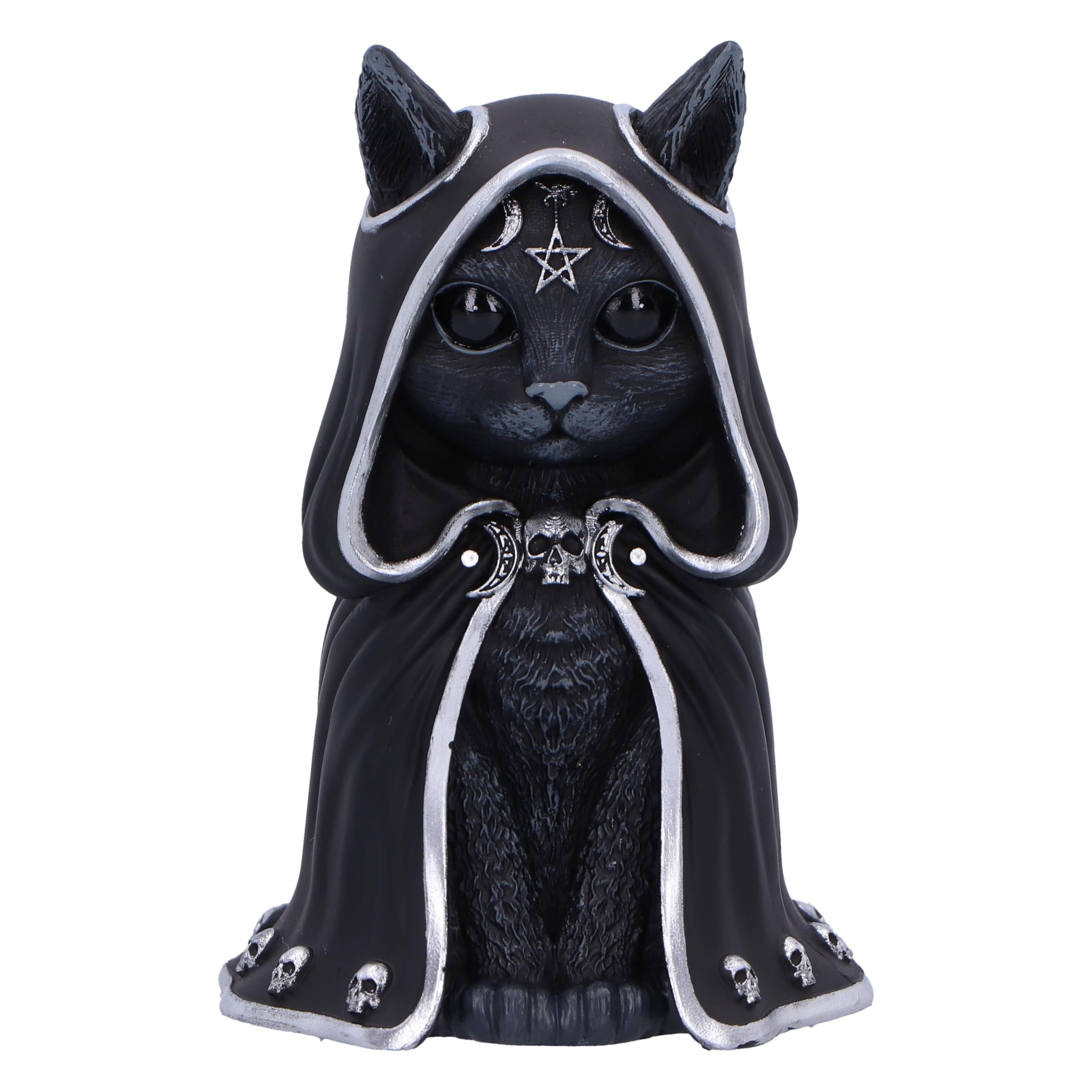 Nemesis Now Cult Cuties Zefur Figurine 10cm, Resin, Black, Cult Cuties™ Collectible Zefur Figure, Scarily Adorable Cat in Cloak, Spooky Cat Gift, Cast in the Finest Resin, Expertly Hand-Painted
