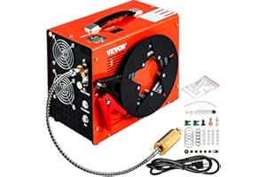 VEVOR PCP Air Compressor, Auto-stop Powered by DC 12V Car or Home AC 110V/220V, 4500Psi/30Mpa/300Bar w/Built-in Water/Oil Adapter & Cooling Fan for Paintball, Scuba, Air Rifle