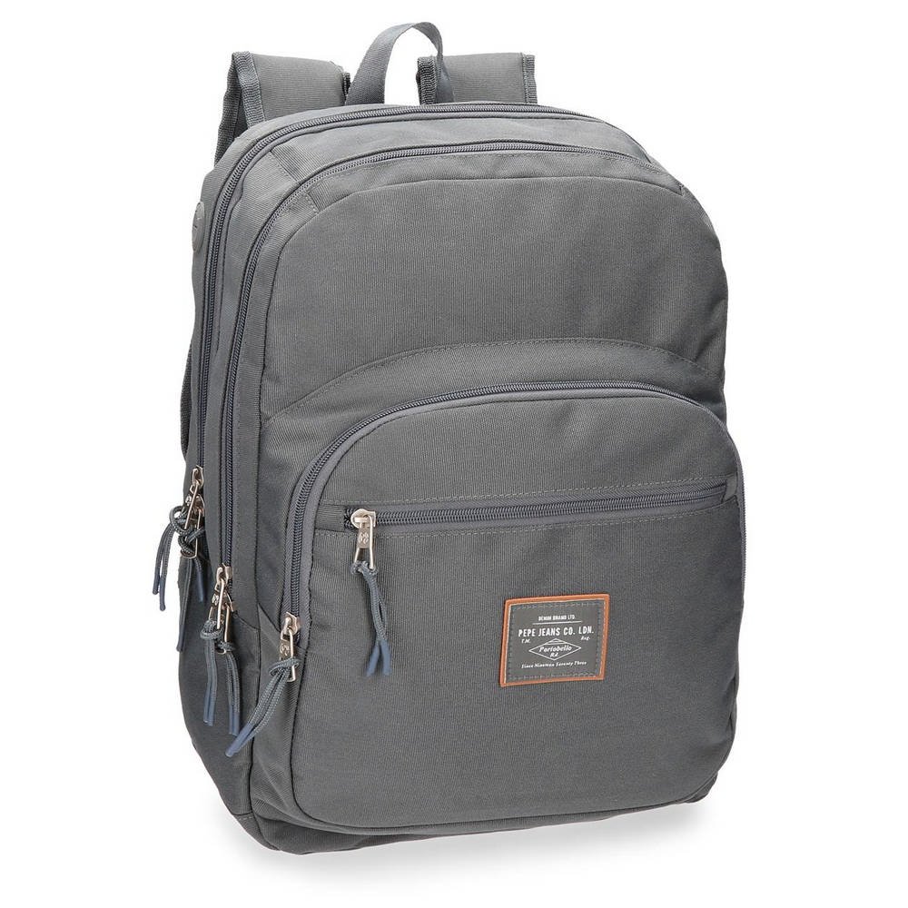 Pepe Jeans Cross Double compartment Backpack Grey 30,5x44x15 cms Polyester 20.13L