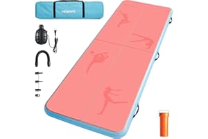 Hiwave Inflatable Air Gymnastics Tumbling Mat, Training Mats for jumps and training tricks,118/157"x 39"x1.9" Size Anti-slip Gym Mat
