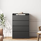 EASTALOLO 4 Drawer Dresser for Bedroom,Waterproof Chest of Drawers with Sturdy Frame,Ample Storage Space,Modern Wooden Cabine
