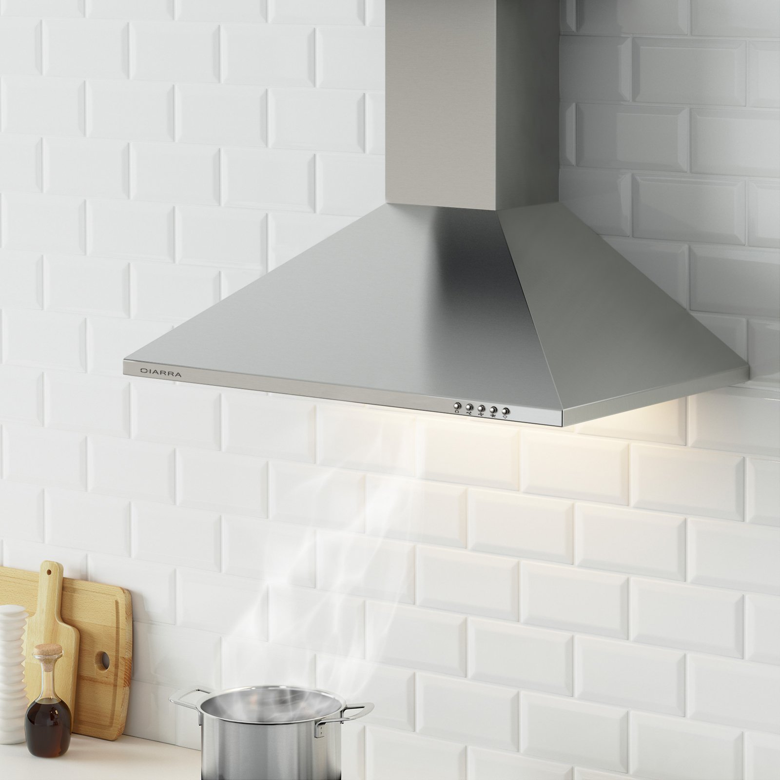 CIARRA CBCS6201 Cooker Hoods 60cm Stainless Steel Chimney Range Hood