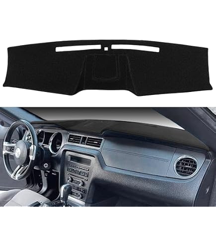 YIZ Custom Fit Dashboard Cover For Ford Mustang With Center Sensor - Black Carpet Mat J229