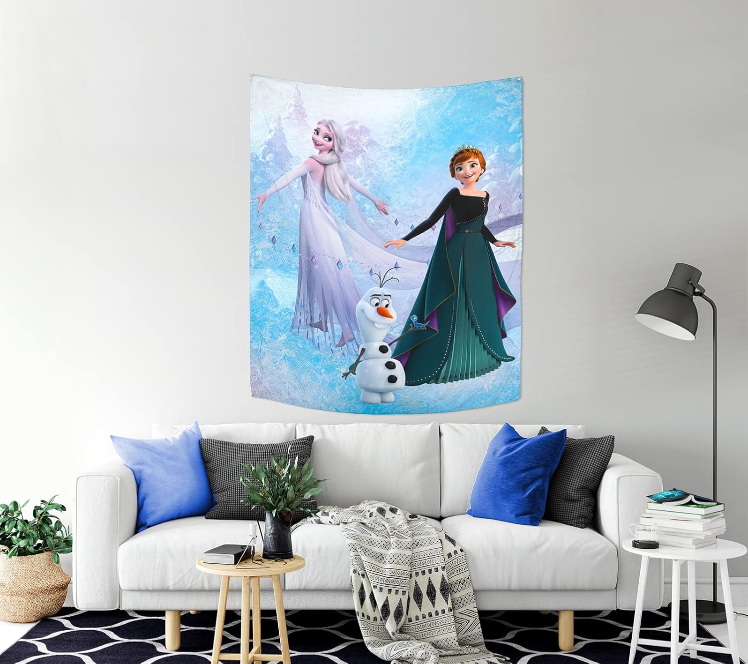 Tapestries - Jay Franco Disney Frozen Snow and Ice Tapestry – 50 x 60 Inch Wall Hanging – Kids Room Décor (Official Disney Product)