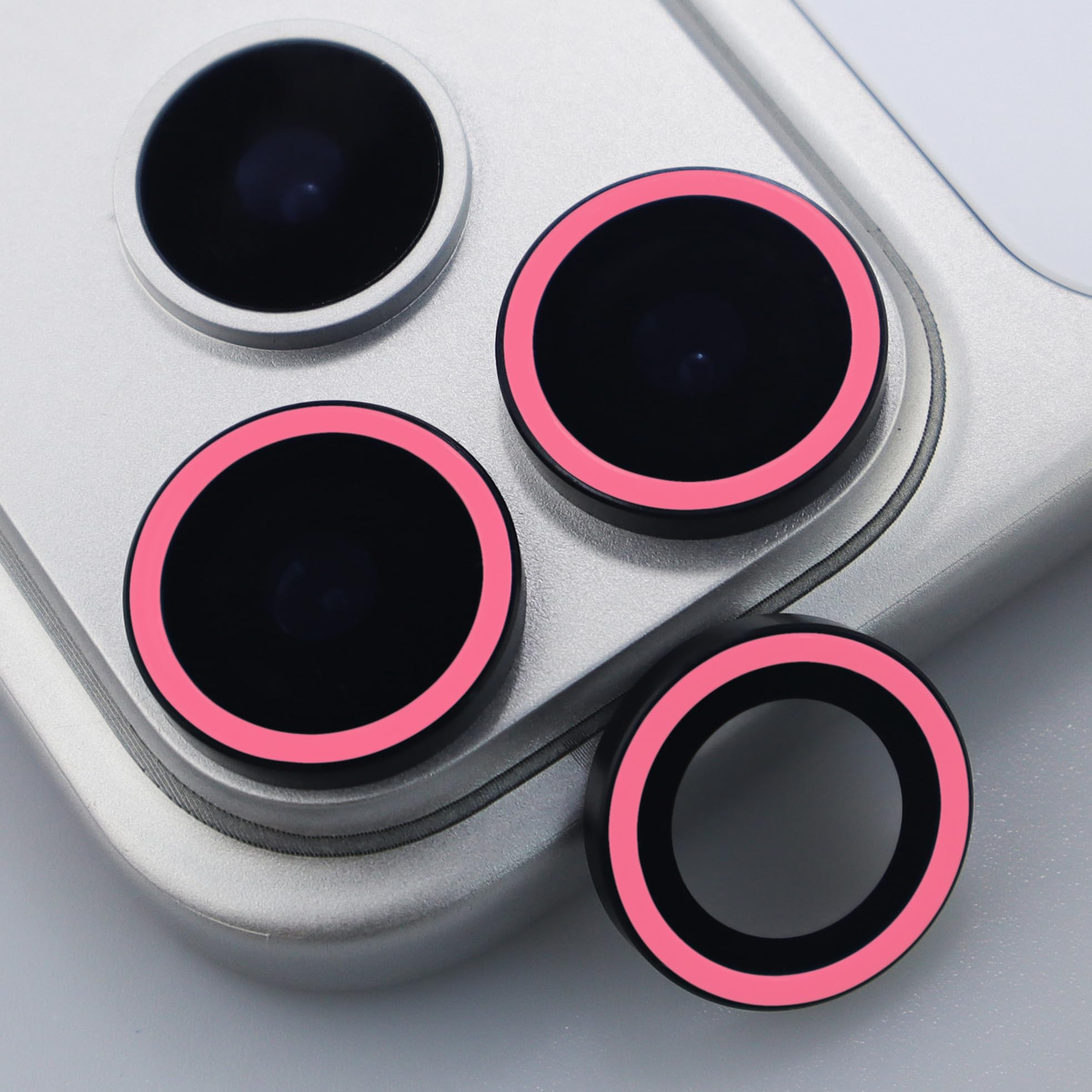 BONVAN for iPhone 17 Pro / 17 Pro Max Camera Lens Protector Glow in the Dark Tempered Glass Screen Accessories Luminous Lens Cover for iPhone 17Pro/Pro Max (3PCS) (Pink)