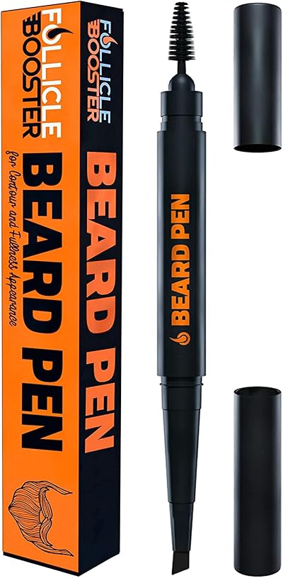 Follicle Booster Beard Pen Filler for Men with Brush Black 1 Pack