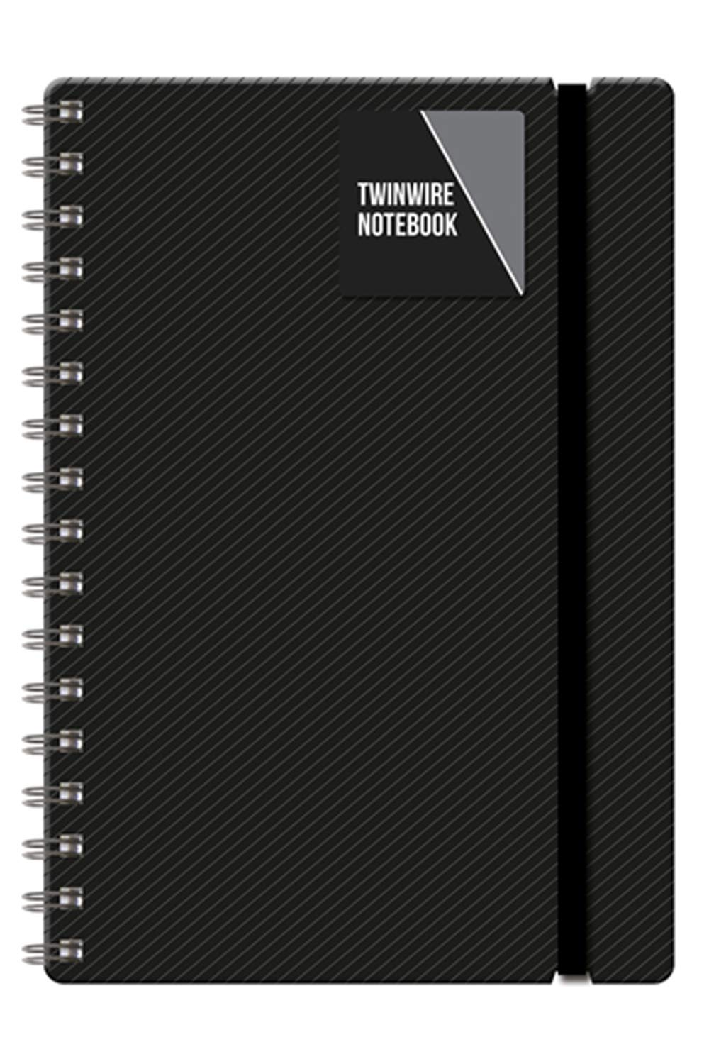 A5 Pp Ribbed Note Book Black/Grey