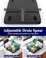 Kitsure Dish Drainer Rack Space-Saving Stainless Steel Black Large view 4