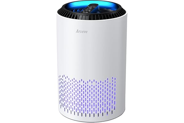 AROEVE Air Purifiers for Home, HEPA Air Purifiers Air Cleaner For Smoke Pollen Dander Hair Smell Portable Air Purifier with S