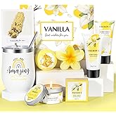 Birthday Gifts for Women, Relaxing Spa Gift Baskets for Women, Warm Vanilla Self Care Bath and Body Gift Set Care Package for Her Wife Mom Female Friends Bestie Sister Mother's Day Gifts