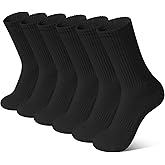 BOOPH 6 Pairs Kids Crew Socks Boys Girls Athletic Cushioned Hiking Socks Warm Soft Running Socks