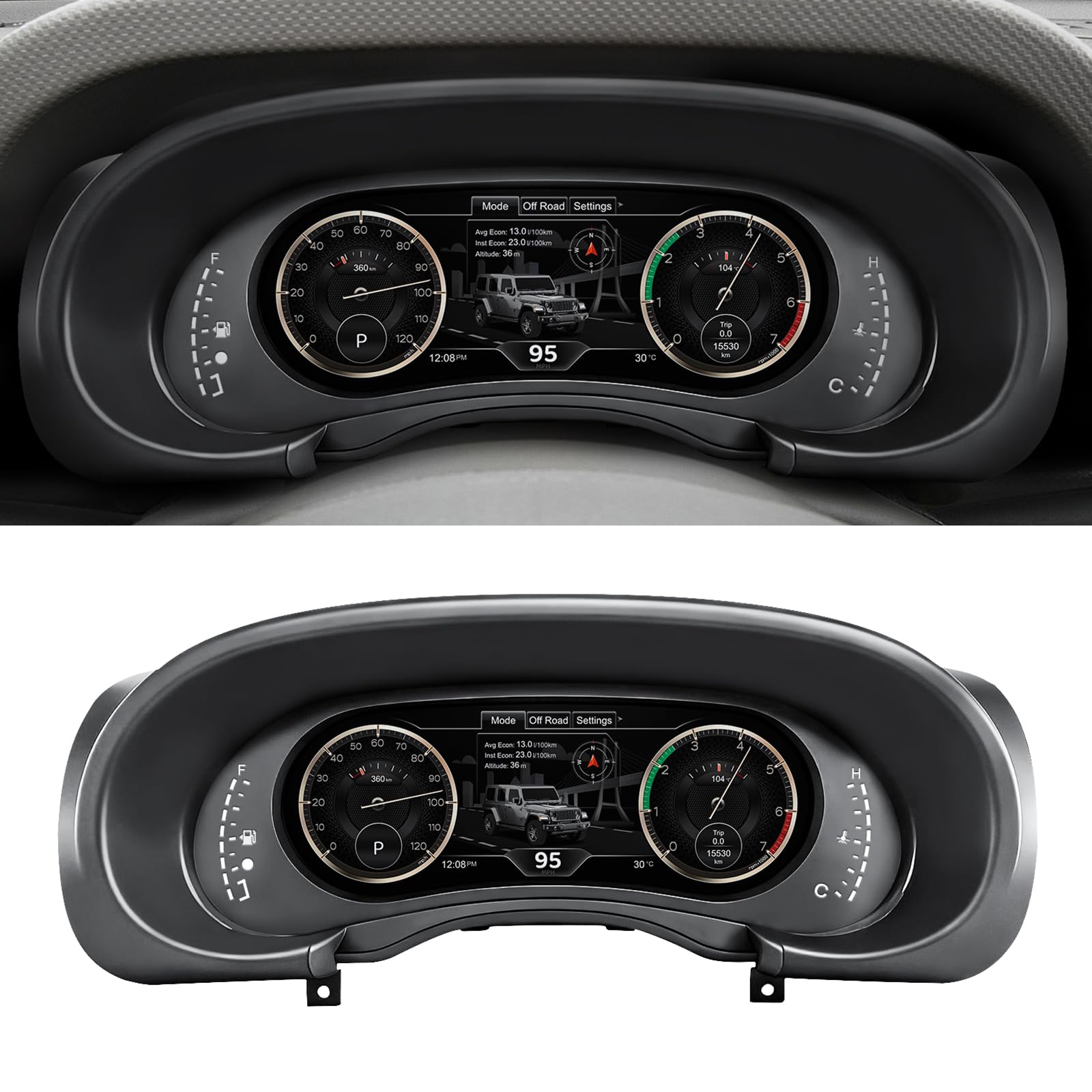 Photo 1 of Digital Instrument Cluster Display for Jeep Wrangler JK 2007-2010 Speedometer Upgraded 12.3”HD Screen Car Digital Cluster Plug & Play Non-Destructive Install Retain Factory Vehicle Functions