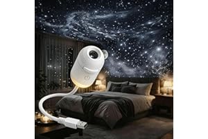 2 in 1 Galaxy Projector Night Light, USB Starry Sky Projector with Multiple Projection Films, 360° Adjustable LED Galaxy Nigh
