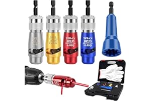 MIUHUY Wire Stripper for Drill 7-14 AWG, 2024 Electric Wire Stripping and Twisting Tool Set, Portable Electrician Drill Wire Stripper Cutter, Wire Nut for Power Drill, Cable Stripping and Connector (9 Pcs)