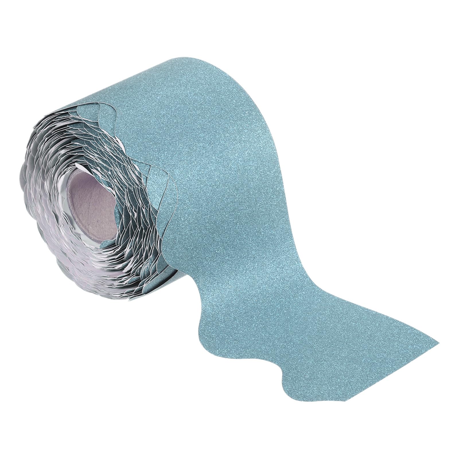 PATIKIL 3" x 65.6ft Bulletin Board Border, Scalloped Trim Strips Wall Decor for Locker Classroom Cork Poster Black Board White Chalkboard, Blue