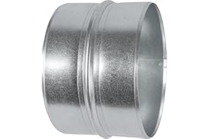 ECOPRO VENT 6'' Inch Galvanised Steel - Metal Duct Connector, Straight Pipe Coupler