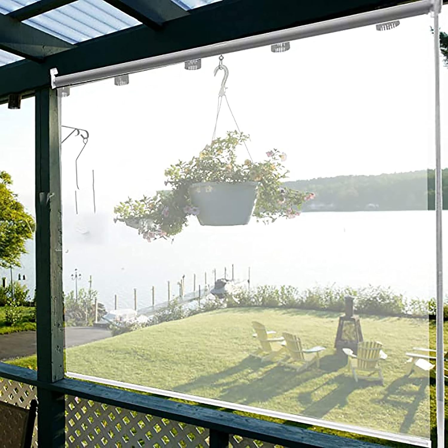 Transparent Roller Blinds for Pergola, Waterproof Clear Roller Shades