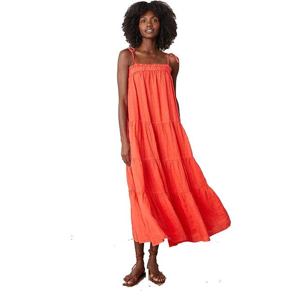 knee length dresses for ladies STEPHIE LINEN DRESS