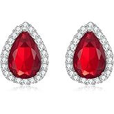 EVER FAITH Cubic Zirconia Wedding Stud Earrings, Gorgeous Teardrop CZ Bridal Drop Earrings for Women Bridesmaids