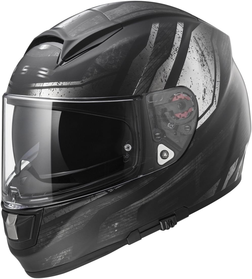 LS2 Helmets Full Face Street Citation Evo Helmet (Black/Chrome Razor - XXX-Large)