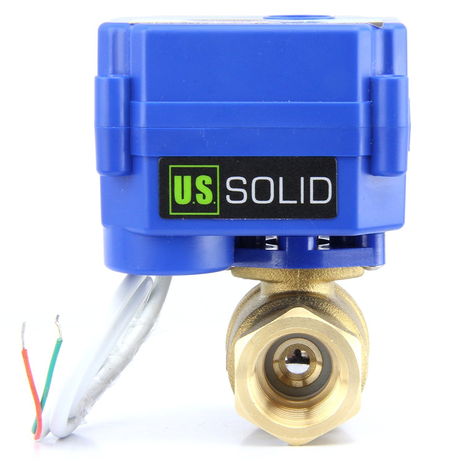 U.S. Solid 1" Brass Motorized Ball Valve 220V AC (85-265 V AC) DN25 Electrical Ball Valve, 2 Wire Auto Return Setup