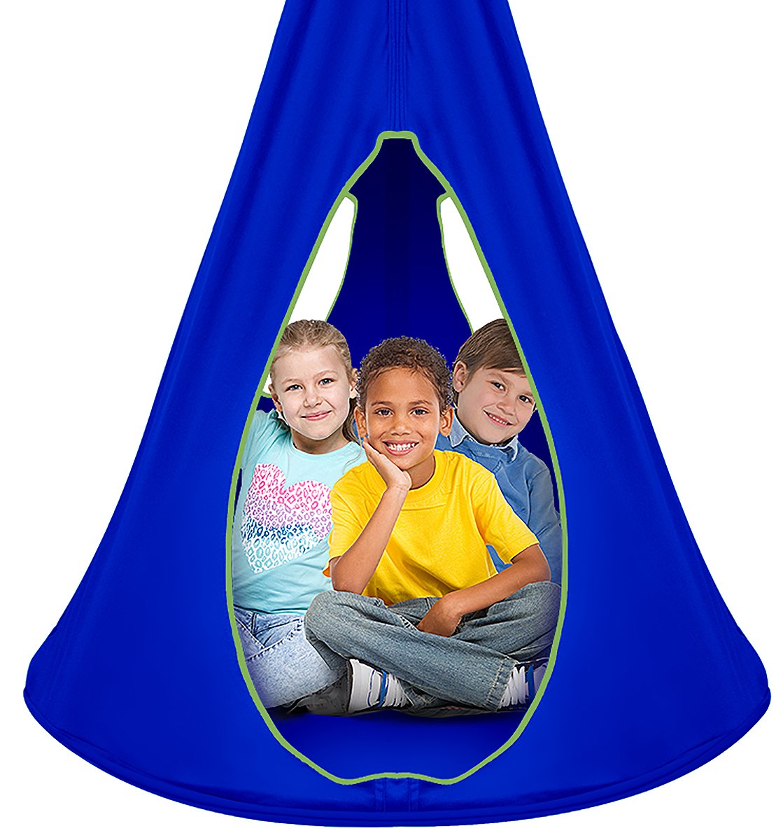 Sorbus Kids Nest Swing Chair Nook Hanging Seat Hammock for Indoor Outdoor Use Great for Children, All Accessories Included (40 Inch, Nest Blue)