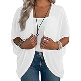 Eytino Womens Plus Size Cardigan Half Sleeve Lightweight Summer Kimono Cover Up Tops(1X-5X)