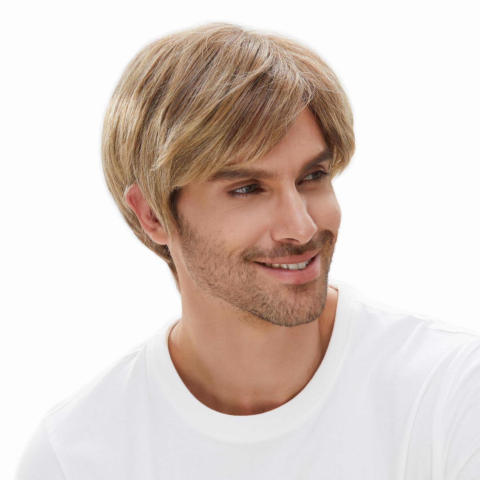 Stfantasy Men's Wig, Ombre Brown,Blonde, Multicolored, Short, Straight, For Men, Chic, Anime Costume, Everyday Use Man Male Wig