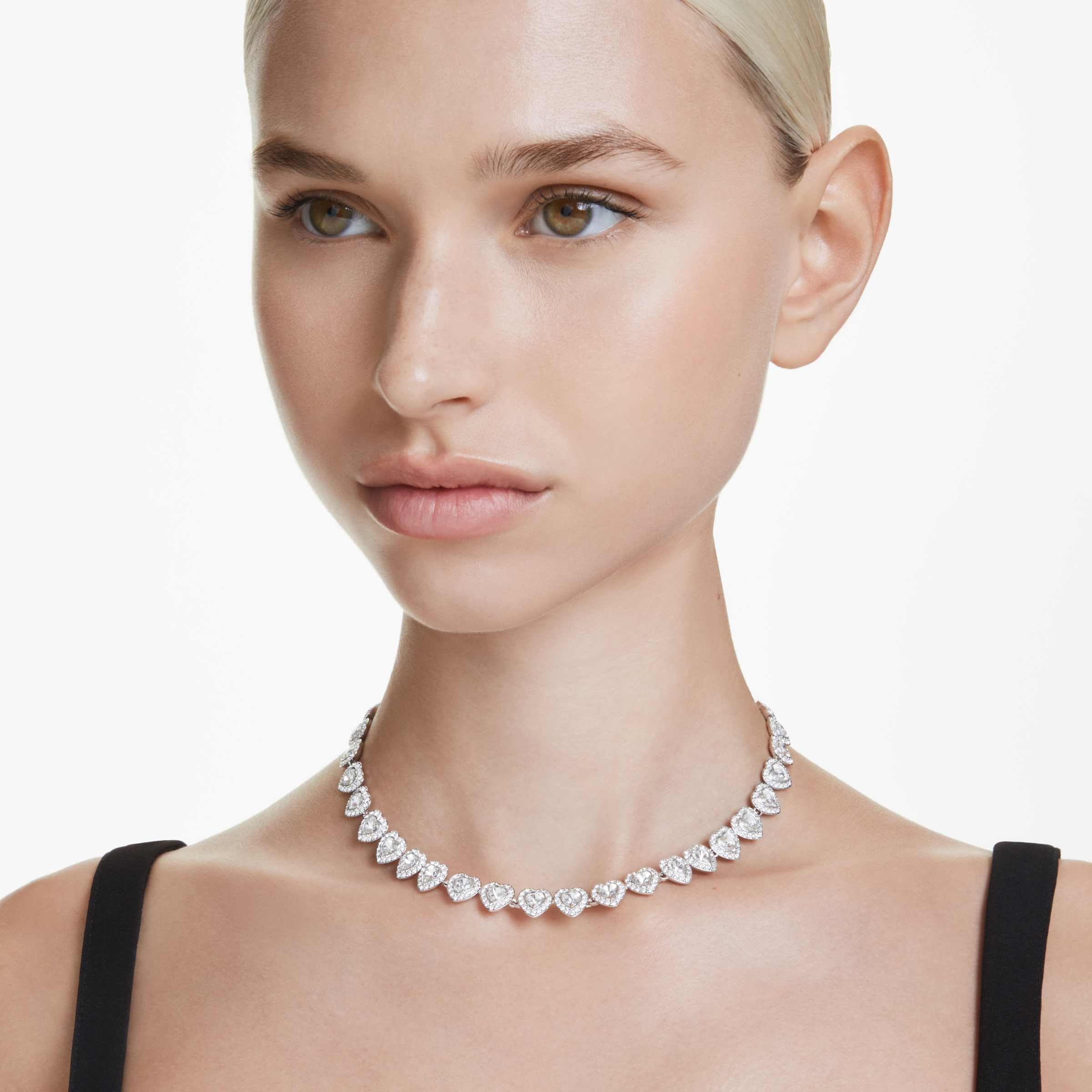 Swarovski Ariana Grande Collection, Clear Crystal & Pearls, Rhodium Finish, Necklaces, Earrings and Bracelets