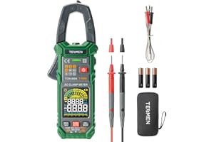 TESMEN TCM-300A Inrush Clamp Meter Multimeter 6000 Counts TRMS, Auto-Ranging Voltmeter Amp Meter with AC Current Capacitance 