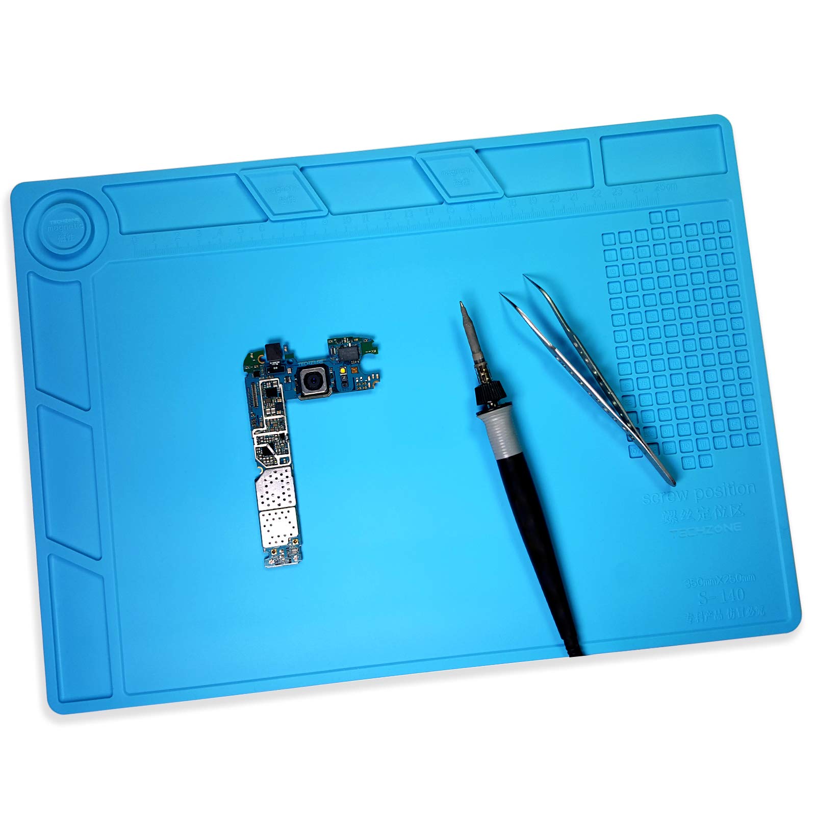 TechZone Heat Insulation Anti Slip Silicone Pad Maintenance Mat 35 X 25 CM for Soldering Repairing Mobile, iPhone