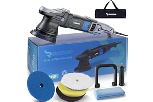 RAYBAO Power Polishers & Buffers, 1000W Variable Speed Dial 0-11 3500-5000rpm, Car Polisher 6&7inch for Car Detailing, Powerful Polishing 4pcs Polisher Pads for Professional Auto and Boat Detailers DIYers