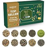 VAHDAM, Assorted Green Tea Loose Leaf Tea Gift Set (10 Flavors) Gift Ideas for Women & Men | Exotic Himalayan Green Tea Blend