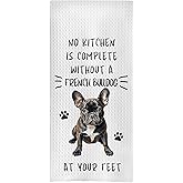 GCFET French Bulldog Kitchen Towels - Funny French Bulldog Decorative Waffle Dish Towels, Dog Hand Tea Towel, 16x24 Inches