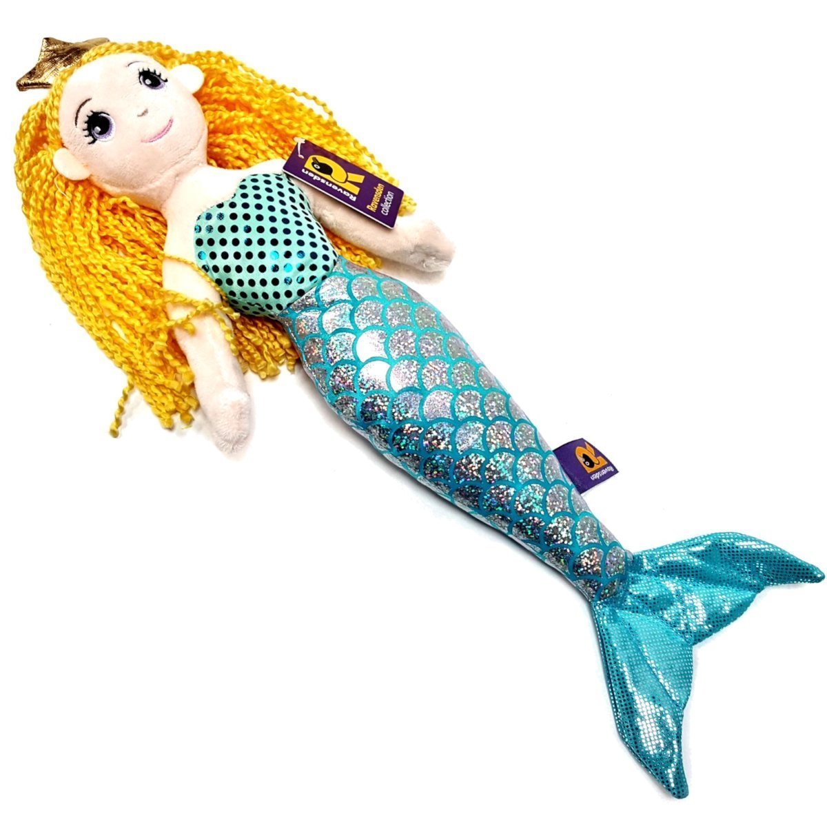 Ravensden Little Mermaid Princess Doll - Gold Hair - Early Years Soft Toy - 41 cm