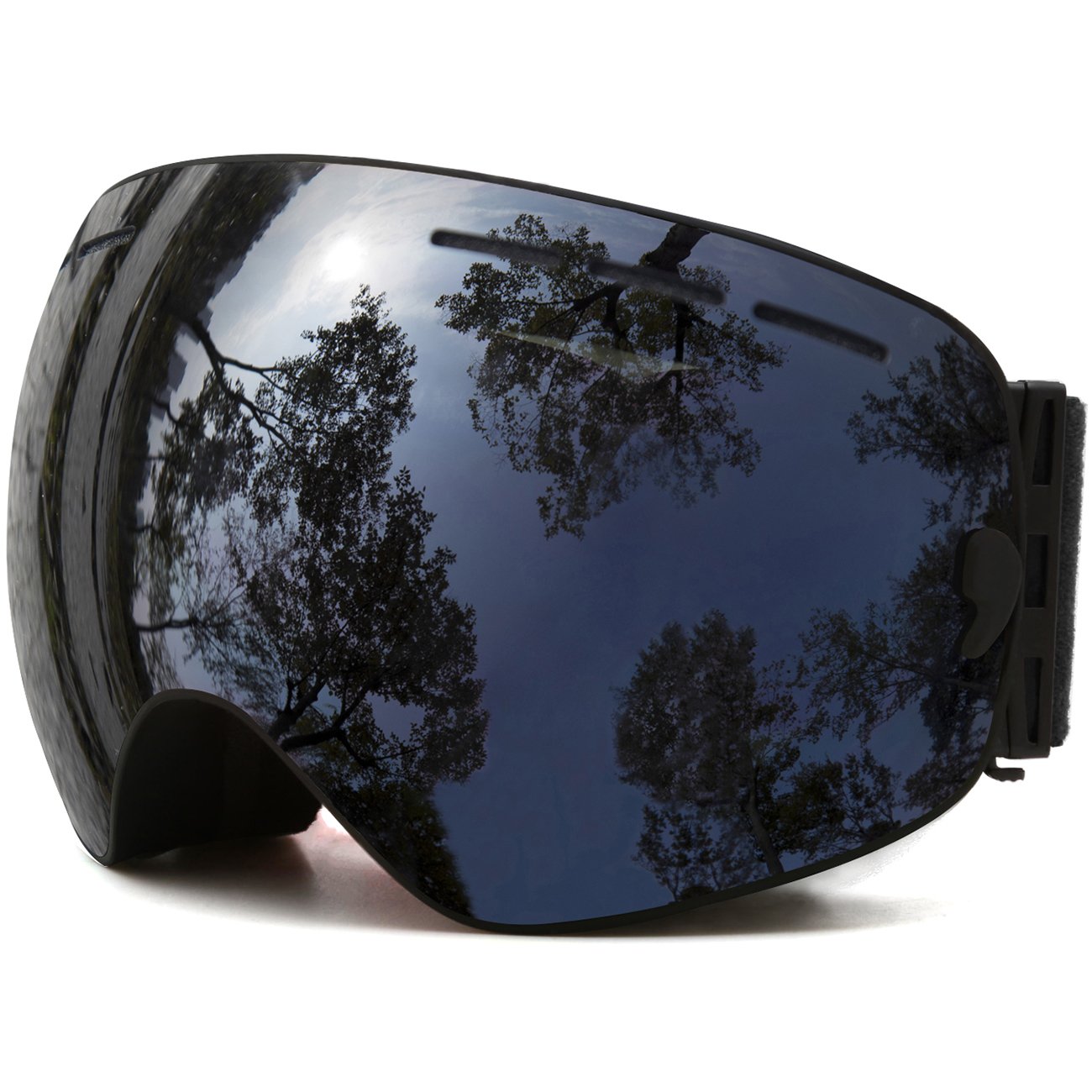 Photo 1 of **CRACKED LENS** JULI Ski Goggles,Winter Snow Sports Snowboard Goggles with Anti-Fog UV Protection Interchangeable Spherical Dual Lens for Men Women & Youth Snowmobile Skiing Skating Black