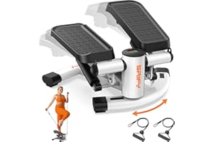 Srify Twist Steppers for Home Workout, Mini Stepper with Resistance Bands, 330LBS Capacity, Multiple Colors: Grey/Black/White
