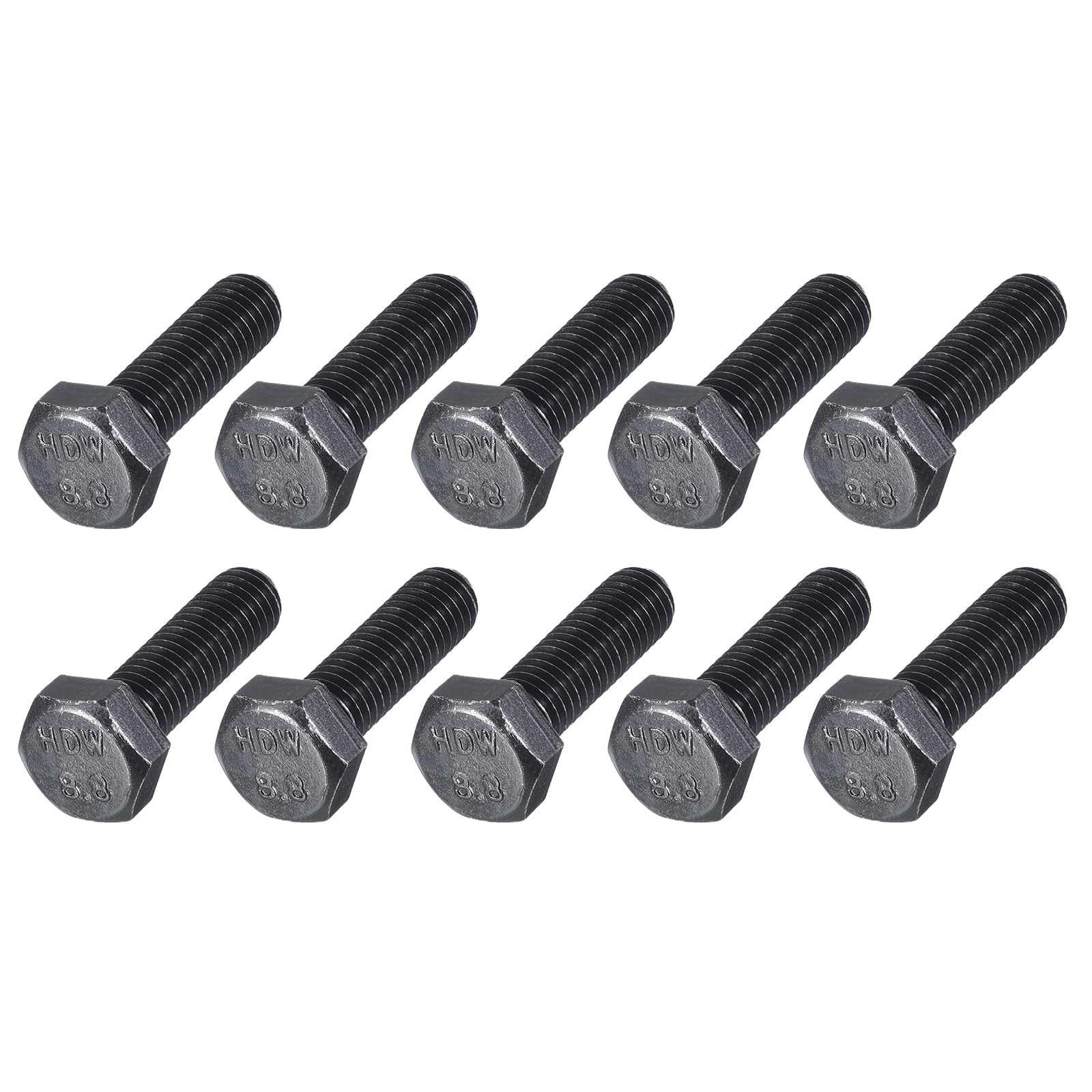 METALLIXITY Hex Bolts (M8-1.25x25mm) 20Pcs, 8.8 Grade Carbon Steel Fully Threaded Black Oxide, Coarse Thread UNC Hex Head Screw Bolt - for Furniture Repair