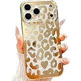 AYABUCO for iPhone 17 Pro Case,Golden Plating Leopard Pattern,Glitter Bling IMD Design with Strong Design Sense,Soft TPU Shockproof Full-Body Protective Phone Case for Girls & Women
