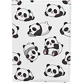 Kaxepren Smile Panda Passport Holder for Travel Little Lovely Animal PU Leather Passport Cover Wallet Cute Passport Card Holder for Women and Men