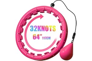ZIBTREK Infinity Weighted Fitness Hoop for Adults, Smart Hula Circle Hoops with 32 Detachable Knots, Adjustable Waist Ring with Auto-Spinning Ball, Designed for Home Workouts and Full-Body Exercise