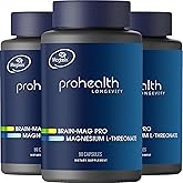 Magnesium L-Threonate Supplement (Magtein), 90 Capsules | Clinically Supported for Brain Health | Optimize Learning, Memory & Focus | 3rd Party Tested (3 Pack)