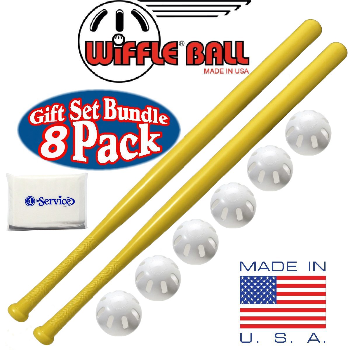 Wiffle Ball 6 Baseballs Official Size 6 Pack and Wiffle Ball 32" Bats