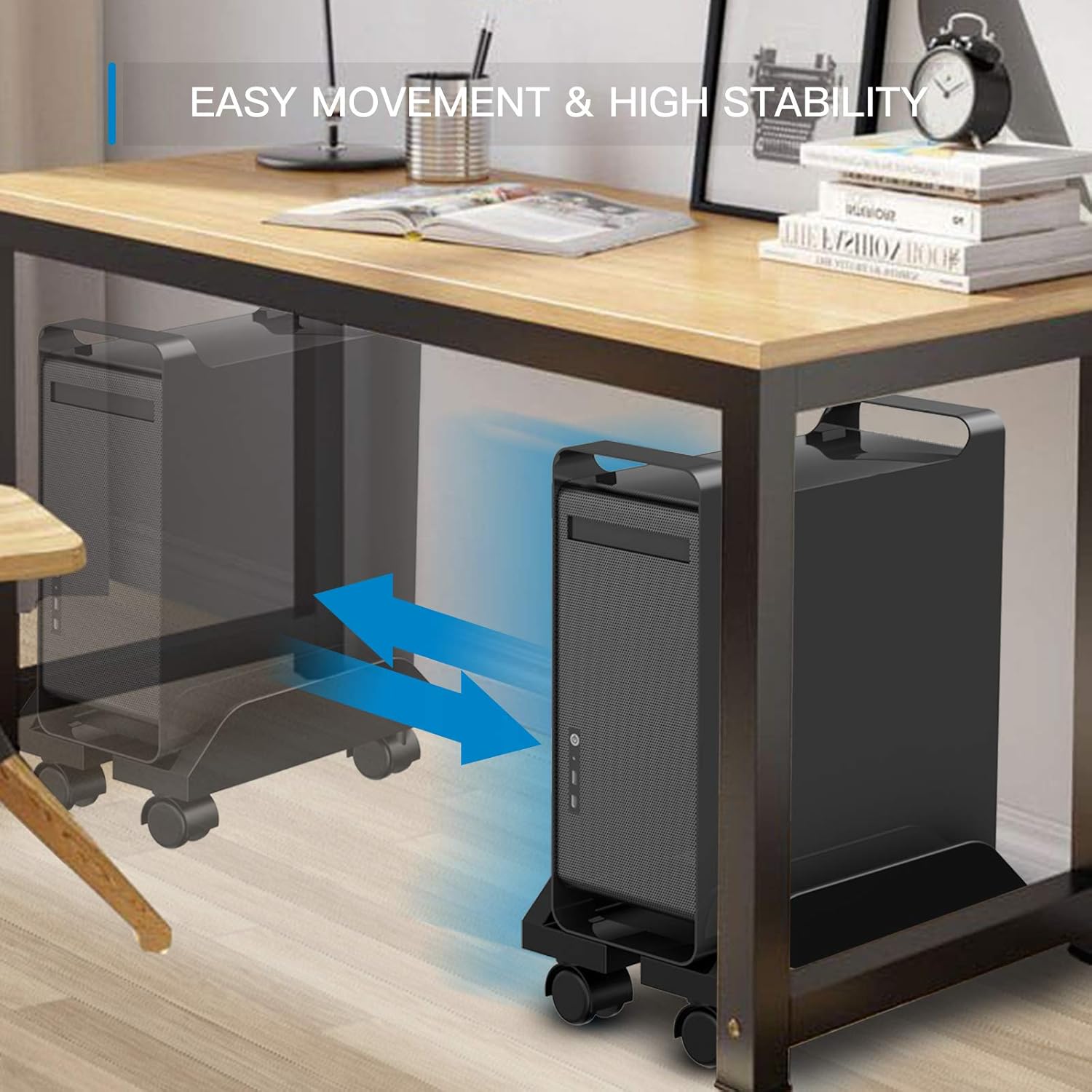 CPU Holder Stand, Mobile Computer Tower Stand with Wheels, Computer Mainframe Bracket, Adjustable PC Holder Cart : Office Products