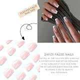 EONFAVE French Tip False Nails 24Pcs White Edge Press On Nails view 5