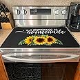 Glass Cooktop Protector - Stove Top Covers for Electric Stove, Yellow Kitchen Decor Sunflower Electric Stove Cover Foldable, Prevent Scratching Expands Usable Space, Thick Natural Rubber 28.5x20.5