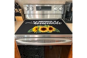 PUGEZ Glass Cooktop Protector - Stove Top Covers for Electric Stove, Yellow Kitchen Decor Sunflower Electric Stove Cover Foldable, Prevent Scratching Expands Usable Space, Thick Natural Rubber 28.5x20.5
