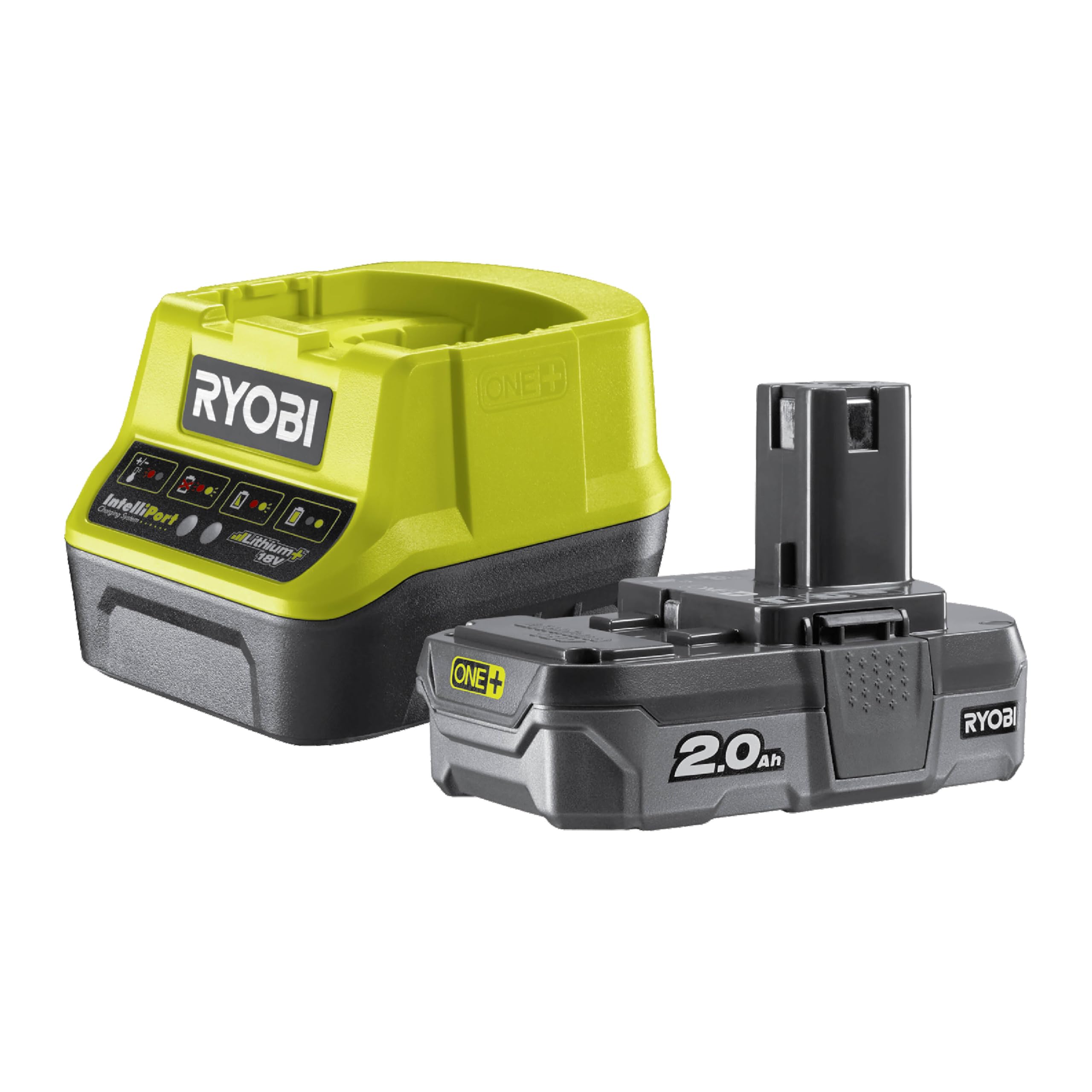 RYOBI 18 V ONE+ Akku-Bohrschrauber Set R18DD3-120S, inkl. 1 x 18 V 2,0 Ah Lithium+ Akku, Ladegerät, Werkzeugtasche 6
