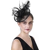 Haojing Women's Organza Church British Fascinator Bridal Tea Party Wedding Hat Summer