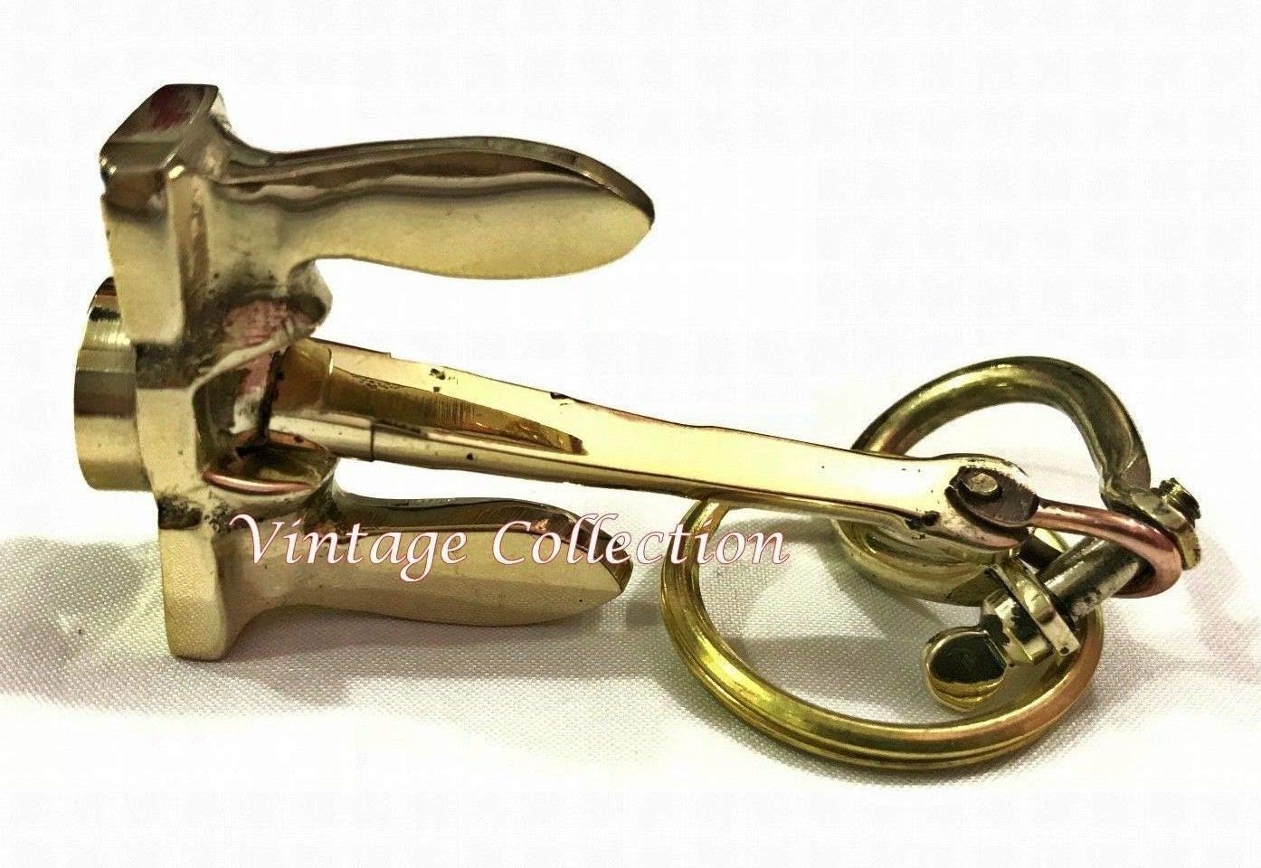 Omaira Naaz Nautical Anchor Antique Brass Keyring Decor Polished Ship Vintage Keychain Style